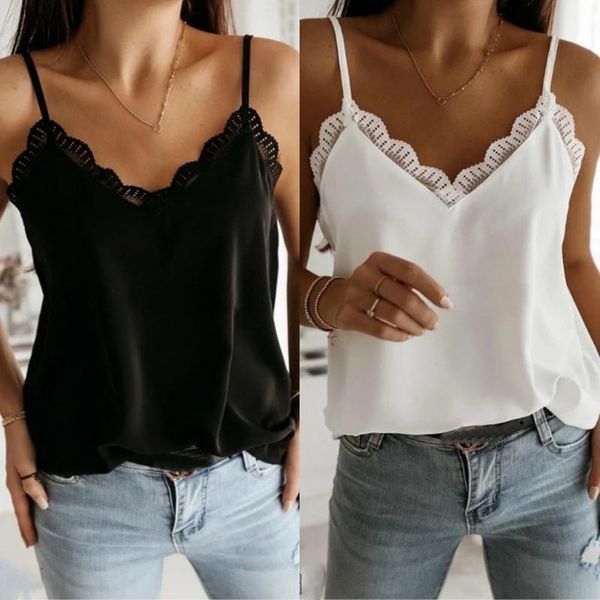 women's tanks & camis fashion women solid colors lace v-neck sleeveless camisole summer loose party club tank camisa feminina debardeu, White
women's tanks & camis fashion women solid colors lace v-neck sleeveless camisole summer loose party club tank camisa feminina debardeu, White