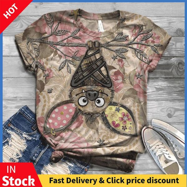 women's t-shirt women tee cartoon 3d animal printed shirts plus size leisure tshirts short sleeve o-neck gothic clothes, White
women's t-shirt women tee cartoon 3d animal printed shirts plus size leisure tshirts short sleeve o-neck gothic clothes, White