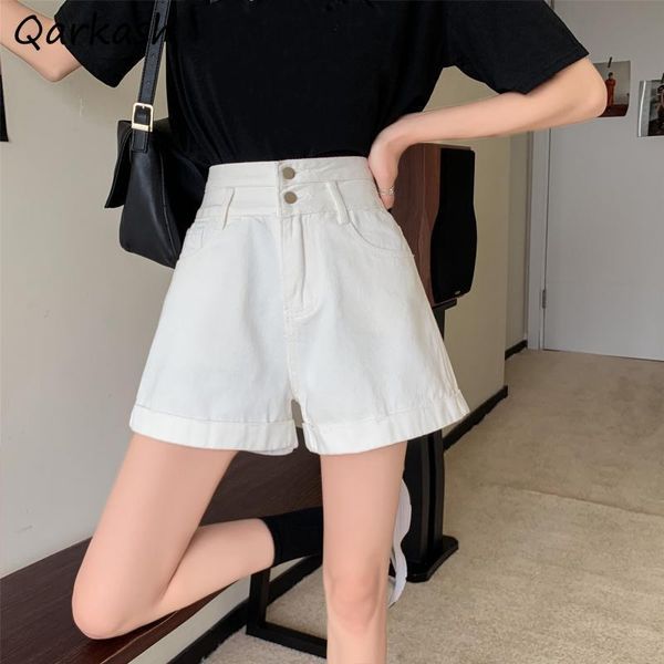 women's shorts high waist women simple slim denim summer casual wide-leg design trendy 2021 all-match leisure college streetwear, White;black
women's shorts high waist women simple slim denim summer casual wide-leg design trendy 2021 all-match leisure college streetwear, White;black