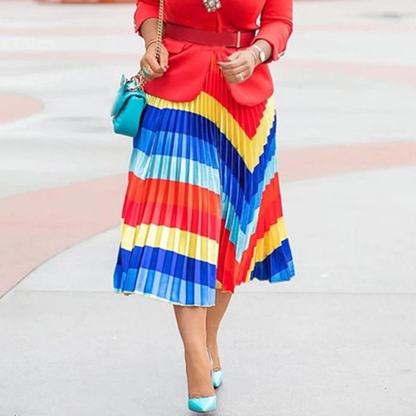 skirts rainbow women pleated african 2021 summer a line casual office ladies elegant female stripe printed high waist, Black
skirts rainbow women pleated african 2021 summer a line casual office ladies elegant female stripe printed high waist, Black