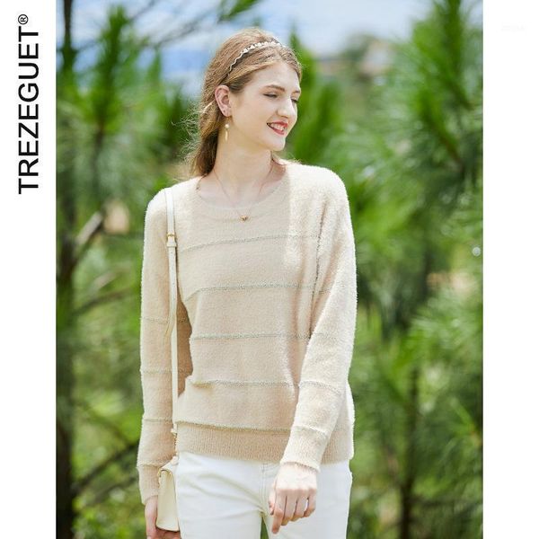 spring and autumn women's knitted sweater loose round neck pullover korean striped mink long sleeve sweaters, White;black
spring and autumn women's knitted sweater loose round neck pullover korean striped mink long sleeve sweaters, White;black