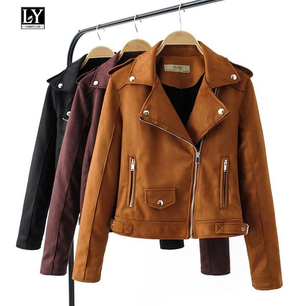 women's leather & faux ly varey lin spring autumn women suede soft jacket coat motorcycle epaulet zipper female overcoat rivet punk, Black
women's leather & faux ly varey lin spring autumn women suede soft jacket coat motorcycle epaulet zipper female overcoat rivet punk, Black