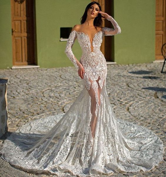 arabic aso ebi 2021 luxurious lace beaded wedding gowns sheer neck long sleeves vintage bridal dresses zj366, White
arabic aso ebi 2021 luxurious lace beaded wedding gowns sheer neck long sleeves vintage bridal dresses zj366, White