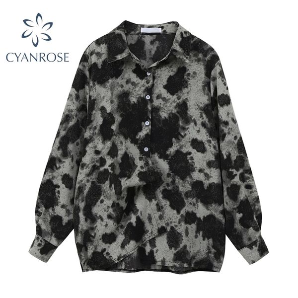 women's fashion vintage tie dye print long sleeve blouse turn-down collar button lamtern causal female shirts 210430, White
women's fashion vintage tie dye print long sleeve blouse turn-down collar button lamtern causal female shirts 210430, White