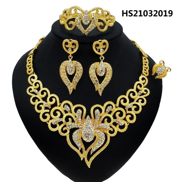 yulaili luxury dubai gold jewelry sets crystal necklace earrings bangle ring for women wedding bridal party jewelery set wholesale, Black
yulaili luxury dubai gold jewelry sets crystal necklace earrings bangle ring for women wedding bridal party jewelery set wholesale, Black
