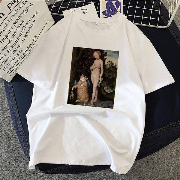 oil painting cat graphic ullzang womens aesthetic pink 90s funny cartoon cats meow tee female, White
oil painting cat graphic ullzang womens aesthetic pink 90s funny cartoon cats meow tee female, White