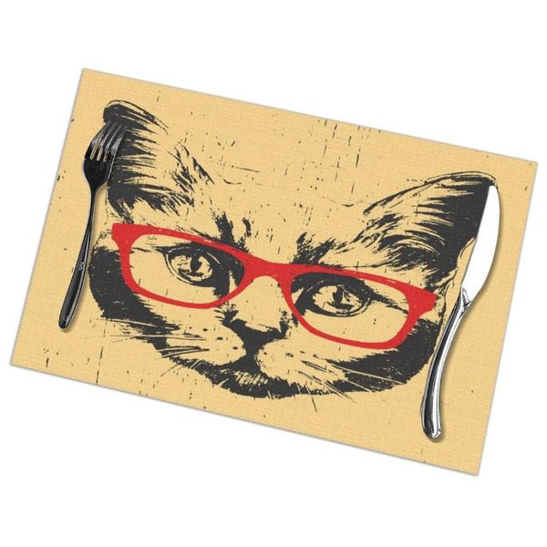 mats & pads tableware pad placemats 6 pcstable mat non-slip funny british shorthair cat with glasses for dining table
mats & pads tableware pad placemats 6 pcstable mat non-slip funny british shorthair cat with glasses for dining table