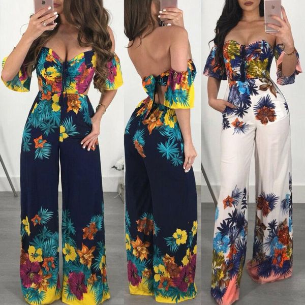 women's jumpsuits & rompers womens fashion one-neck summer floral sleeveless jumpsuit wide legs female casual playsuit romper trousers, Black;white
women's jumpsuits & rompers womens fashion one-neck summer floral sleeveless jumpsuit wide legs female casual playsuit romper trousers, Black;white