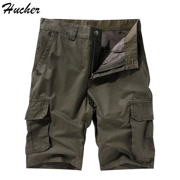 men's shorts huncher cargo men 2021 summer solid military joggers pans multi pockets cotton green casual male plus size, White;black
men's shorts huncher cargo men 2021 summer solid military joggers pans multi pockets cotton green casual male plus size, White;black