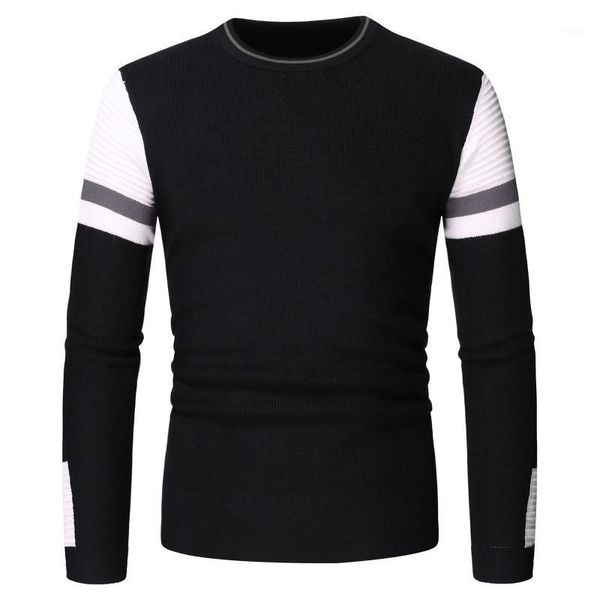 men's sweaters round neck autumn winter warm sweater fashion knitted pullover color block patchwork slim fit top, White;black
men's sweaters round neck autumn winter warm sweater fashion knitted pullover color block patchwork slim fit top, White;black
