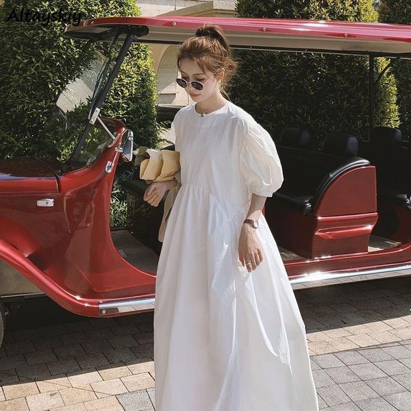 casual dresses solid women puff sleeve korean style simple chic trendy elegant loose leisure college summer all-match female, Black;gray
casual dresses solid women puff sleeve korean style simple chic trendy elegant loose leisure college summer all-match female, Black;gray