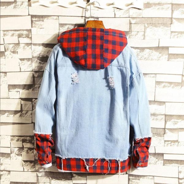 men's jackets 2021 lovers men coat spring autumn fake two pieces denim jacket plaid short hoodies female male clothes, Black;brown
men's jackets 2021 lovers men coat spring autumn fake two pieces denim jacket plaid short hoodies female male clothes, Black;brown