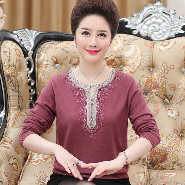women's knits & tees middle aged women sweaters fashion autumn winter warm o-neck pullover long sleeve casual loose knitted p, White
women's knits & tees middle aged women sweaters fashion autumn winter warm o-neck pullover long sleeve casual loose knitted p, White