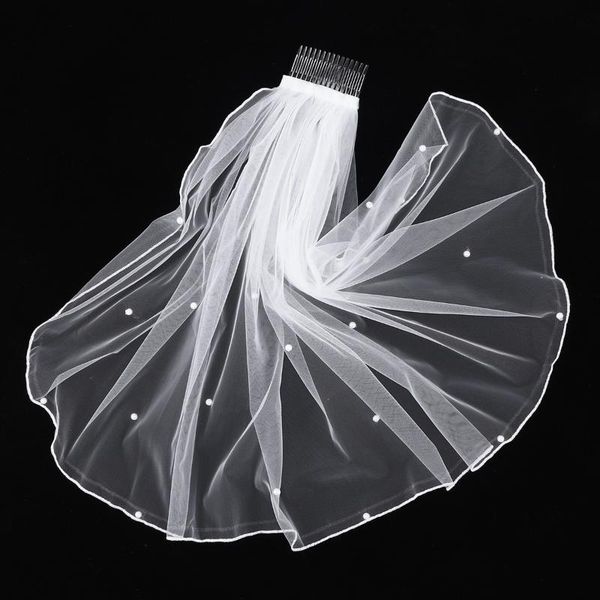 bridal veils women's tulle veil pearl wedding with hair comb for bride flower girl party pography (white), Black
bridal veils women's tulle veil pearl wedding with hair comb for bride flower girl party pography (white), Black