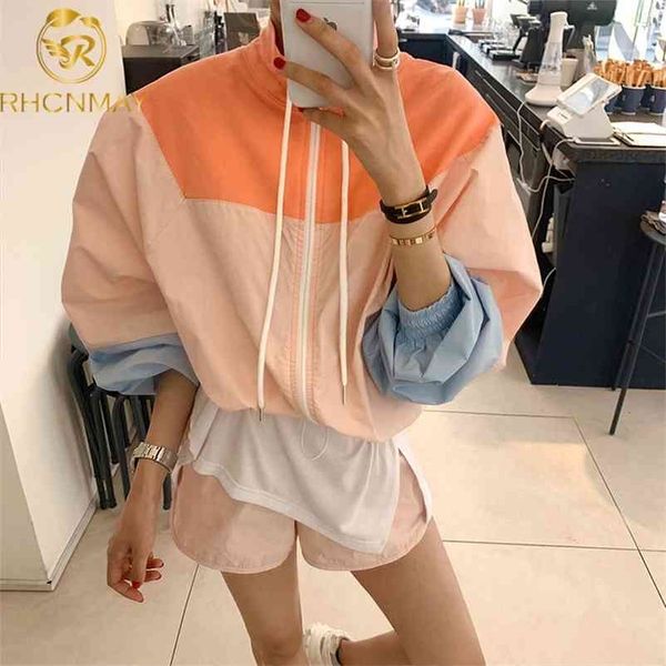 summer lantern sleeve contrast color jacket stand collar coats + high waist shorts female women clothing 2 piece set 210520, White
summer lantern sleeve contrast color jacket stand collar coats + high waist shorts female women clothing 2 piece set 210520, White