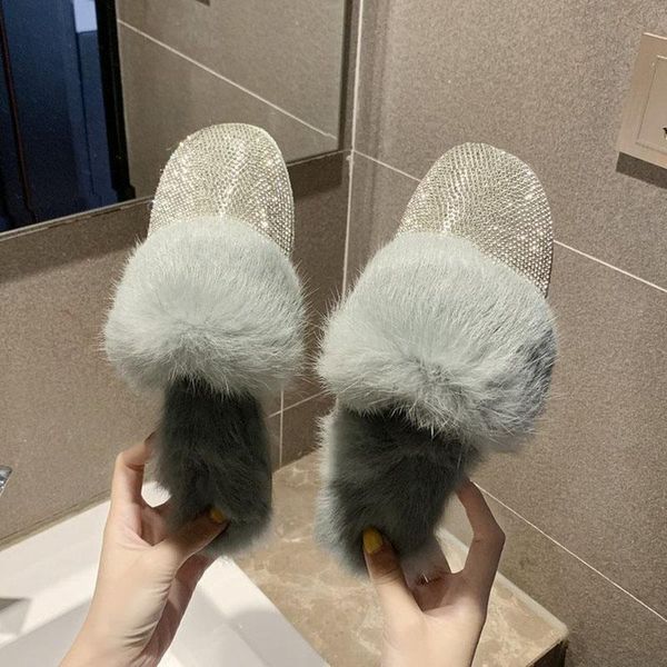 big size women slippers ladies round toe designer shoes luxury rhinestone fur crystal diamond flats, Black
big size women slippers ladies round toe designer shoes luxury rhinestone fur crystal diamond flats, Black