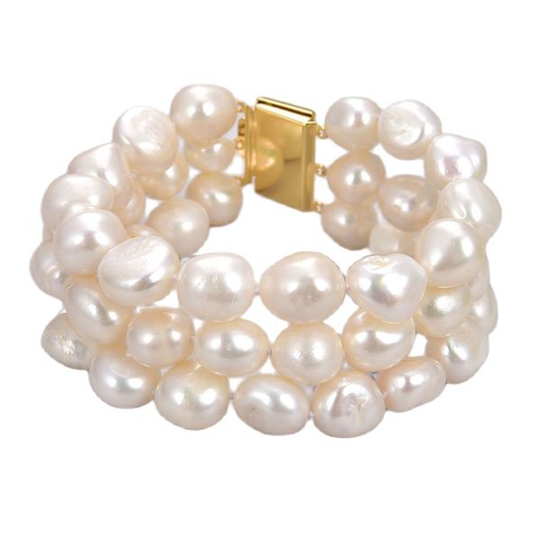 guaiguai jewelry 13-14mm aa natural white baroque pearl bracelet handmade for women real lady fashion jewellry, Black
guaiguai jewelry 13-14mm aa natural white baroque pearl bracelet handmade for women real lady fashion jewellry, Black