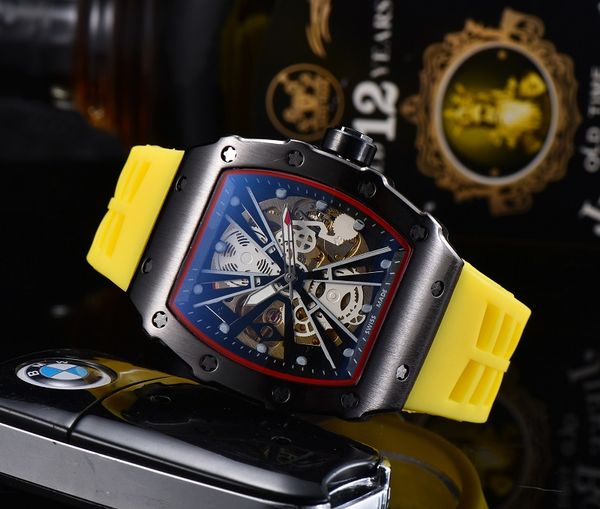 2021 luxury mens watch three stitches automatic mechanical watches richard brand fashion tonneau shape rubber belt, Slivery;brown
2021 luxury mens watch three stitches automatic mechanical watches richard brand fashion tonneau shape rubber belt, Slivery;brown