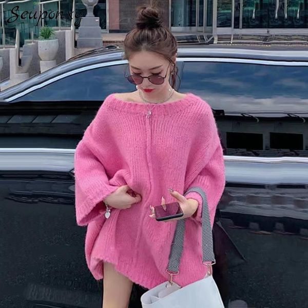 women's sweaters fashion solid color loose knit pullover fall/winter 2021 o-neck lantern sleeve casual base sweater, White;black
women's sweaters fashion solid color loose knit pullover fall/winter 2021 o-neck lantern sleeve casual base sweater, White;black