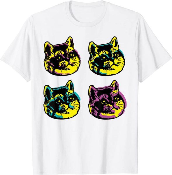 men's t-shirts the four kittenses internet art cat cute t shirt, White;black