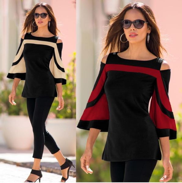 women's t-shirt spring and t-shirts cold shoulder long sleeve sweatshirt pullover shirt flare sleeves black bruce, White
women's t-shirt spring and t-shirts cold shoulder long sleeve sweatshirt pullover shirt flare sleeves black bruce, White
