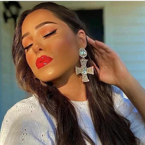 baroque style white rhinestone cross earrings jewelry fashion lady's statement accessories dangle & chandelier, Silver
baroque style white rhinestone cross earrings jewelry fashion lady's statement accessories dangle & chandelier, Silver