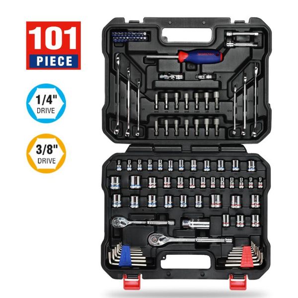 professional hand tool sets workpro 101pc mechanic set with universal joint bits adapter ratchet handle tools for car repair
professional hand tool sets workpro 101pc mechanic set with universal joint bits adapter ratchet handle tools for car repair