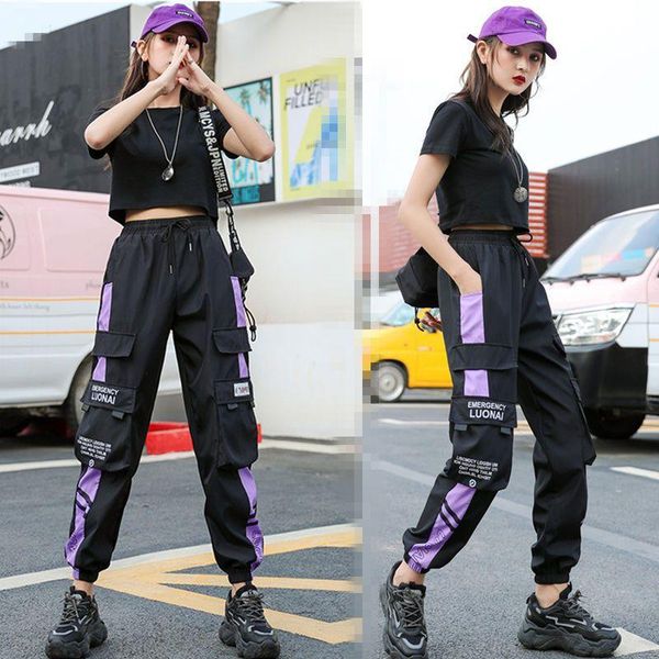 men's pants women's cargo buckle ribbon pocket jogger elastic waist high streetwear harajuku pant punk ring chain females trousers, Black
men's pants women's cargo buckle ribbon pocket jogger elastic waist high streetwear harajuku pant punk ring chain females trousers, Black