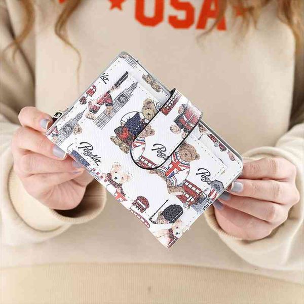 female short wallet korea cartoon bear cute simple buckle student small fresh mini zipper wallets purse money bag, Red;black
female short wallet korea cartoon bear cute simple buckle student small fresh mini zipper wallets purse money bag, Red;black