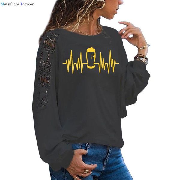 women's t-shirt beer heartbeat cool women funny t shirt 2021 fashion harajuku tshirt loose cotton long sleeves, White
women's t-shirt beer heartbeat cool women funny t shirt 2021 fashion harajuku tshirt loose cotton long sleeves, White