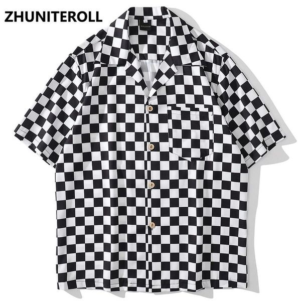 hip hop retro shirt streetwear men plaid print hawaiian beach harajuku short sleeve summer aloha fashion clothing men's casual shirts, White;black
hip hop retro shirt streetwear men plaid print hawaiian beach harajuku short sleeve summer aloha fashion clothing men's casual shirts, White;black
