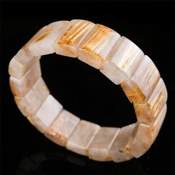 beaded, strands unique genuine natural gold rutilated quartz bracelet women men crystal stretch rectangle bead bangle, Black
beaded, strands unique genuine natural gold rutilated quartz bracelet women men crystal stretch rectangle bead bangle, Black