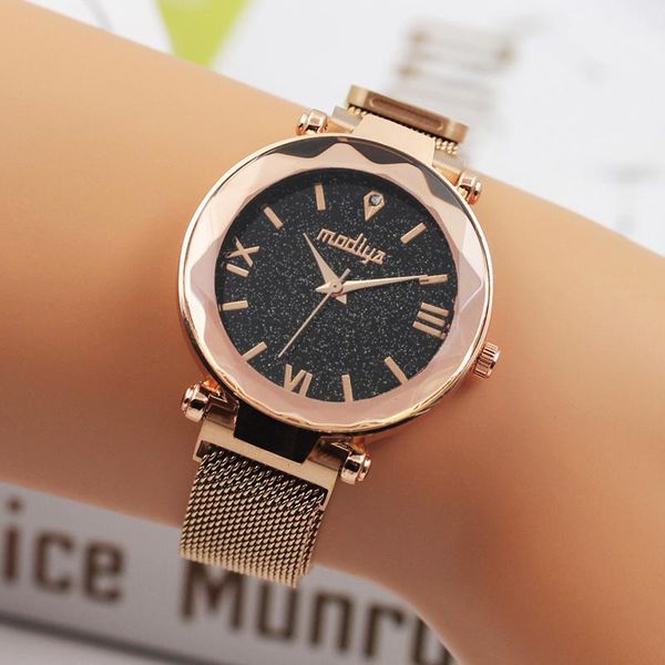 luxury starry sky dial watches for women rose gold magnetic mesh ladies quartz wrist female gifts clock relogio feminino wristwatches, Slivery;brown
luxury starry sky dial watches for women rose gold magnetic mesh ladies quartz wrist female gifts clock relogio feminino wristwatches, Slivery;brown