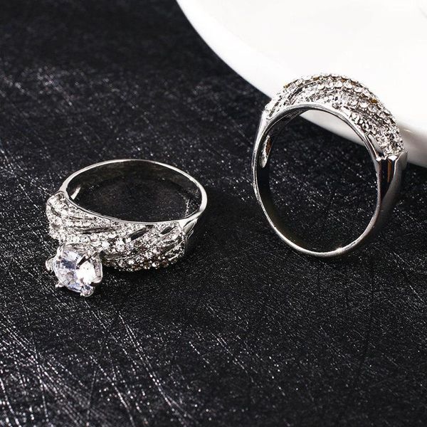 wedding rings 2pcs luxury vintage ring white round promise engagement for women men jewelry size 5/11, Slivery;golden
wedding rings 2pcs luxury vintage ring white round promise engagement for women men jewelry size 5/11, Slivery;golden