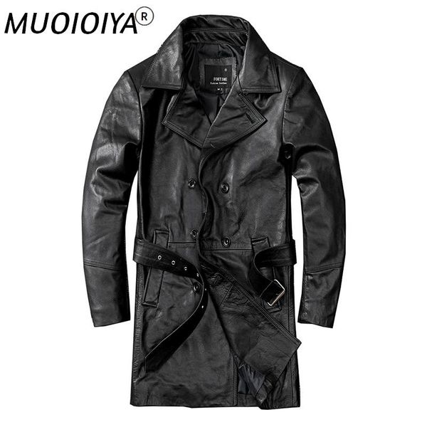 men's leather & faux genuine coat men's cowhide jacket mid-length head layer windbreaker belted for male, Black
men's leather & faux genuine coat men's cowhide jacket mid-length head layer windbreaker belted for male, Black