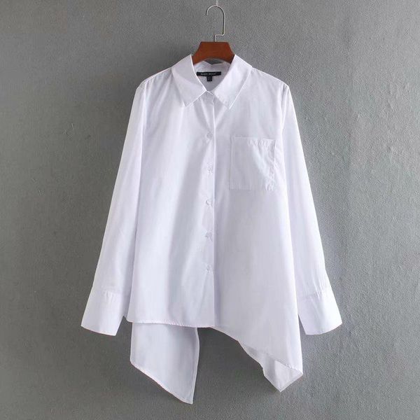 women's blouses & shirts flabbit spring women 2021 lapel long sleeve ruffle blouse asymmetric poplin pocket white blusas loose lx0633
women's blouses & shirts flabbit spring women 2021 lapel long sleeve ruffle blouse asymmetric poplin pocket white blusas loose lx0633