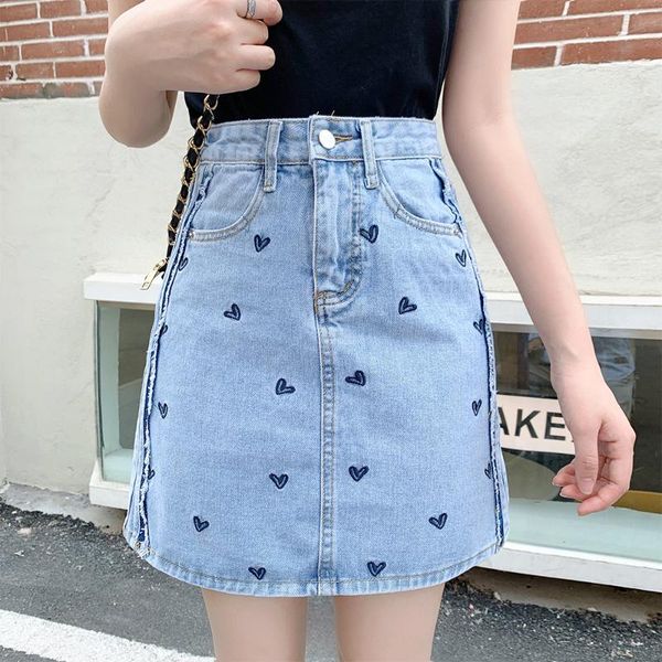 skirts korean loose sweet love heart embroidery pocket short jean skirt for women high waist mini a-line 4xl cotton denim female, Black
skirts korean loose sweet love heart embroidery pocket short jean skirt for women high waist mini a-line 4xl cotton denim female, Black
