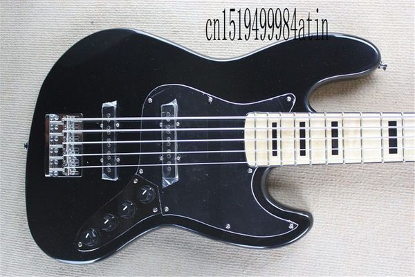 factory custom jazz black 5 string made in usa maple fingerboard electric bass guitar
factory custom jazz black 5 string made in usa maple fingerboard electric bass guitar