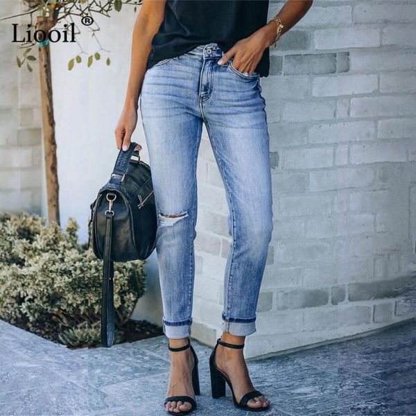 women's jeans liooil mid waist ripped stretch pencil pants women 2021 streetwear moustache effect wash skinny hole denim trousers, Blue
women's jeans liooil mid waist ripped stretch pencil pants women 2021 streetwear moustache effect wash skinny hole denim trousers, Blue