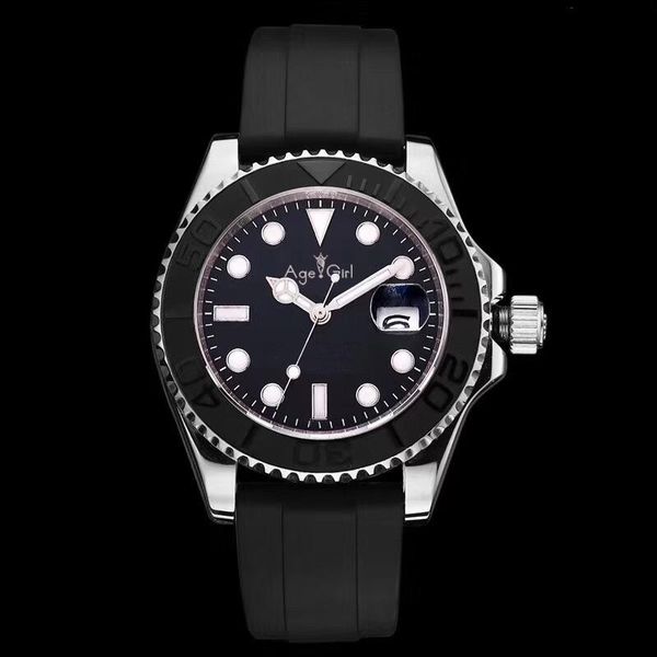 wristwatches luxury black rubber silver rose gold ceramic bezel yacht men watch sapphire waterproof automatic mechanical sports watches, Slivery;brown
wristwatches luxury black rubber silver rose gold ceramic bezel yacht men watch sapphire waterproof automatic mechanical sports watches, Slivery;brown