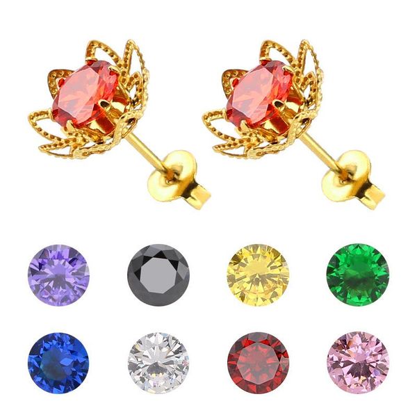stud 1 pair 6mm colorful flower earrings for women cz zircon ear piercing studs stainless steel jewelry girl gift, Golden;silver
stud 1 pair 6mm colorful flower earrings for women cz zircon ear piercing studs stainless steel jewelry girl gift, Golden;silver