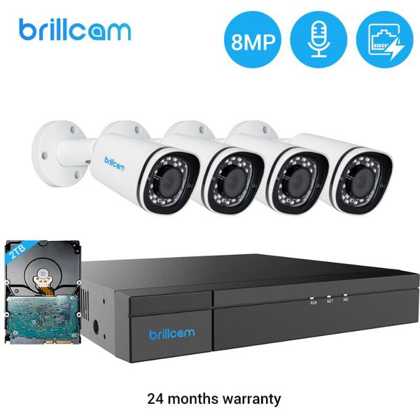 brillcam 8ch 4k poe nvr kit h.265 security system 8mp outdoor waterproof ip camera audio record video surveillance set wireless kits
brillcam 8ch 4k poe nvr kit h.265 security system 8mp outdoor waterproof ip camera audio record video surveillance set wireless kits
