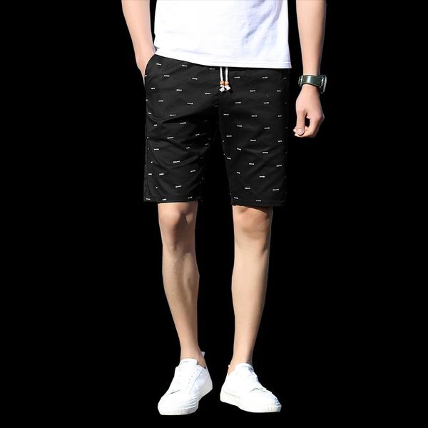 men's shorts 2021 fashion men summer elastic tethered mid pants cotton print bermudas masculina, White;black
men's shorts 2021 fashion men summer elastic tethered mid pants cotton print bermudas masculina, White;black