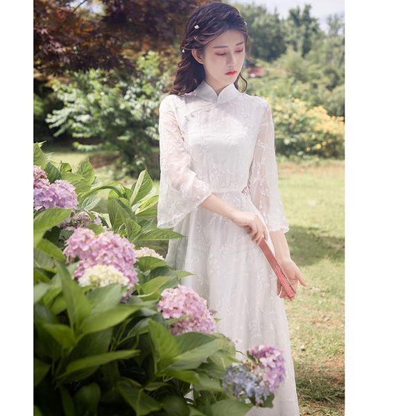 casual dresses women's lily of the valley embroidered pearl waistless cheongsam vestidos retro dress summer improved white fairy, Black;gray
casual dresses women's lily of the valley embroidered pearl waistless cheongsam vestidos retro dress summer improved white fairy, Black;gray