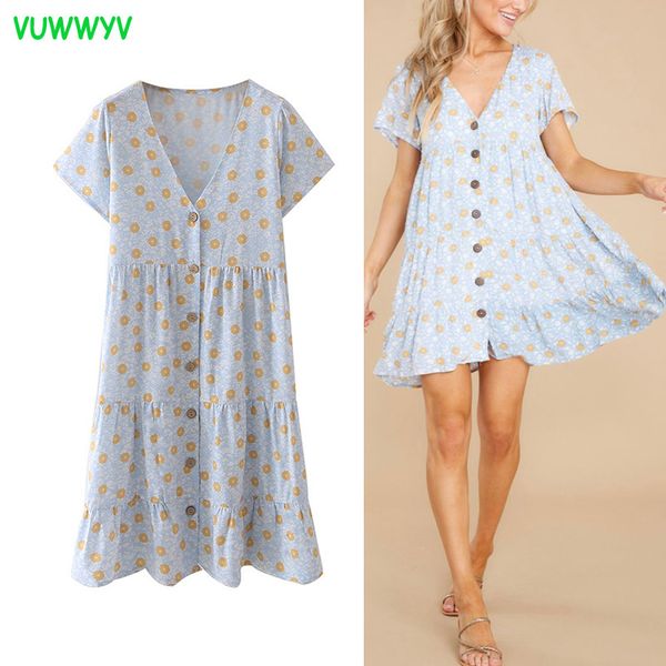 vuwwyv women dresses blue floral print button up woman short sleeve poplin summer casual mini vestidos 210430, Black;gray
vuwwyv women dresses blue floral print button up woman short sleeve poplin summer casual mini vestidos 210430, Black;gray