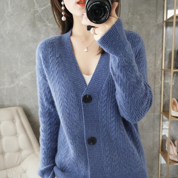 women's knits & tees loose cardigan knitted 100% pure wool sweater jacket spring and autumn v-neck long-sleeved, White
women's knits & tees loose cardigan knitted 100% pure wool sweater jacket spring and autumn v-neck long-sleeved, White