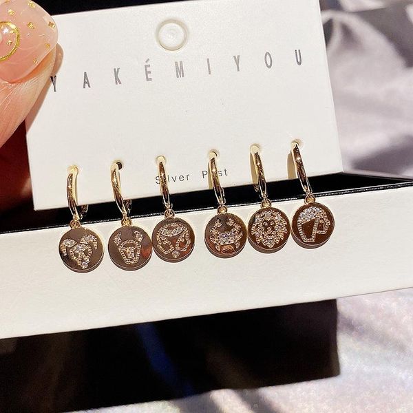 6pcs mix cubic zirconia zodiacal sign pendant drop earrings pack gold color women party jewelry dangle & chandelier, Silver
6pcs mix cubic zirconia zodiacal sign pendant drop earrings pack gold color women party jewelry dangle & chandelier, Silver