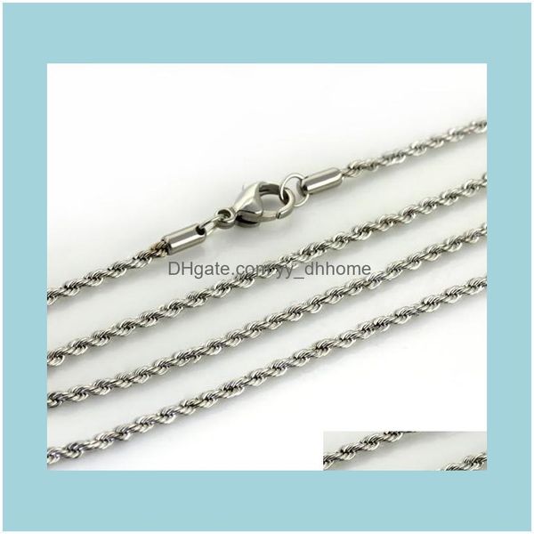 necklaces & pendants jewelry wholesale stainless steel thin 2.m rope chain necklace 18-24 women jewlery fit pendant chains drop delivery 202, Silver
necklaces & pendants jewelry wholesale stainless steel thin 2.m rope chain necklace 18-24 women jewlery fit pendant chains drop delivery 202, Silver