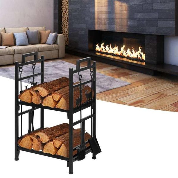 hooks & rails large capacity double layer firewood log storage rack shelf organizer fireplace wood stand
hooks & rails large capacity double layer firewood log storage rack shelf organizer fireplace wood stand