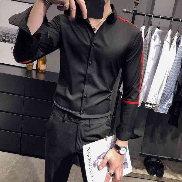 t shirts simple spring 2021 long sleeve striped for men's clothes thin fashion casual fit club formal tuxedo wear black/white khuh, White;black
t shirts simple spring 2021 long sleeve striped for men's clothes thin fashion casual fit club formal tuxedo wear black/white khuh, White;black